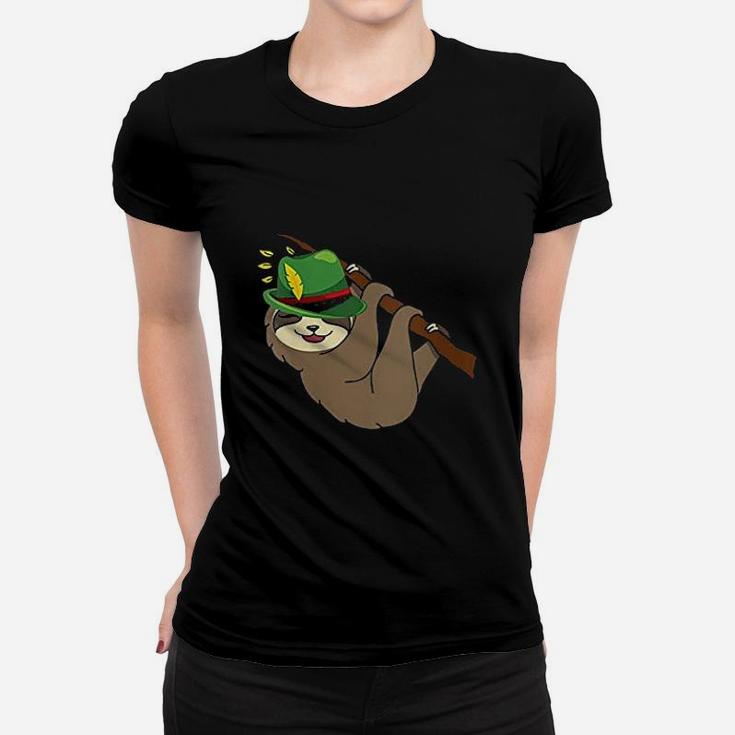 Sloth With Bavarian Alpine Hat Oktoberfest German Women T-shirt