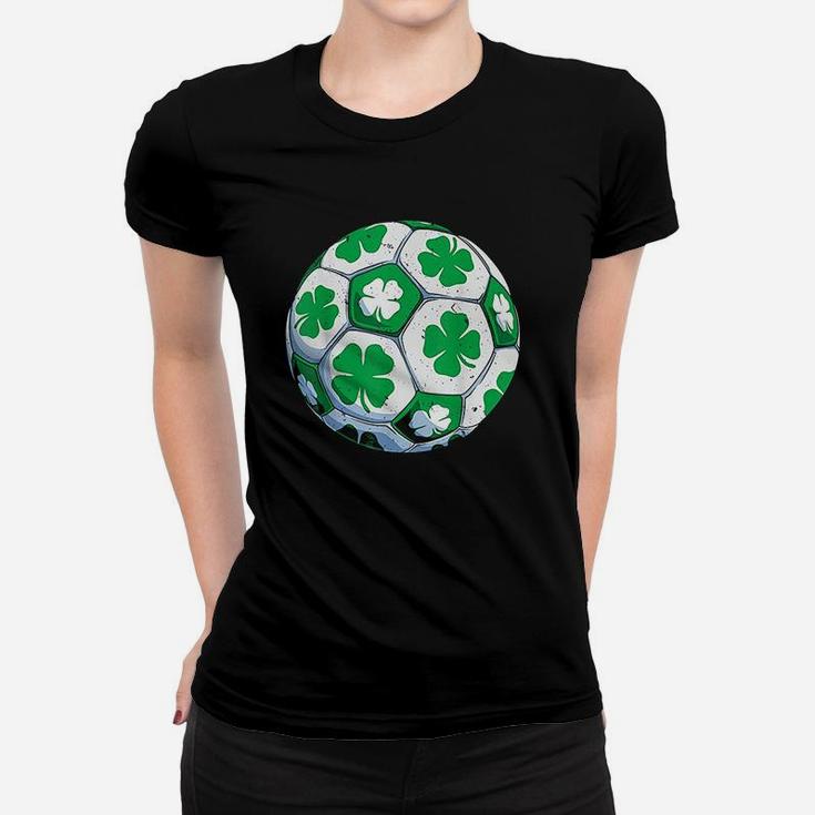 Soccer Ball Shamrock St Patricks Day Boys Men Sports Gifts Women T-shirt