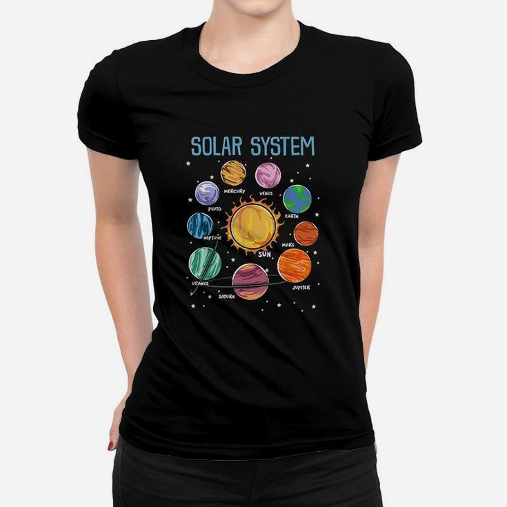 Solar System Planets Science Space Women T-shirt