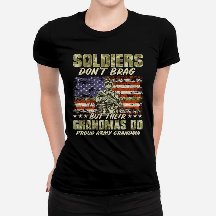 Soldiers Don't Brag Proud Army Grandma Military Grandmother Sweatshirt Women T-shirt