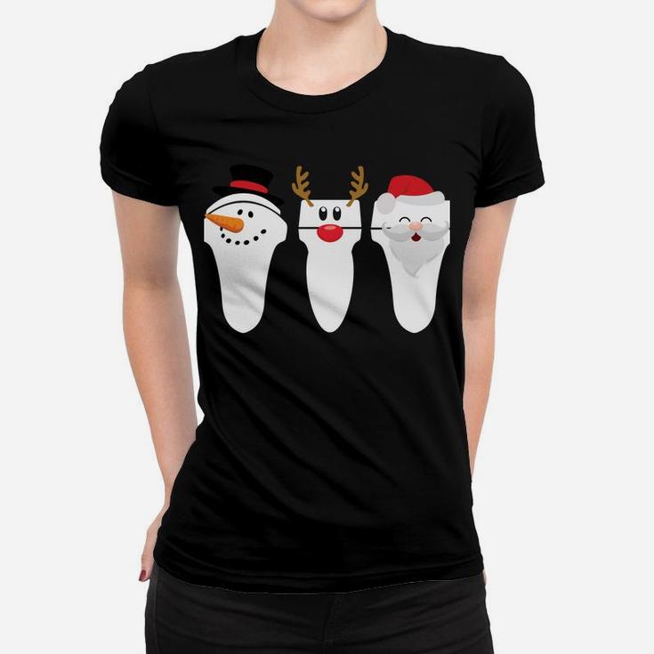 Sonographer Ultrasound Tech Christmas Santa Snowman Reindeer Women T-shirt