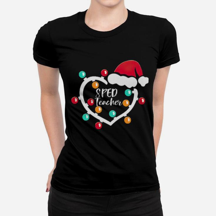 Sped Teacher Santa Heart Women T-shirt