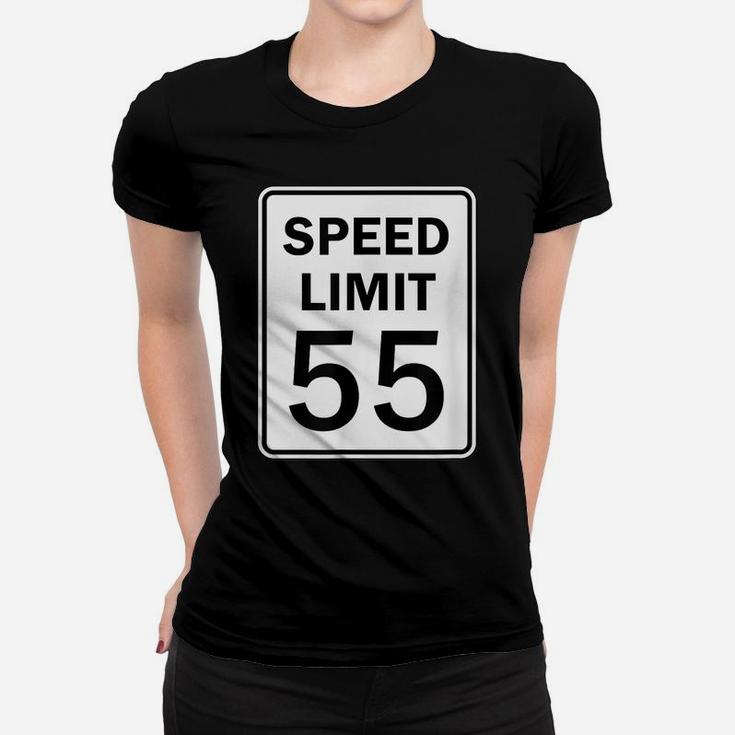 Speed Limit 55 Mph Road Sign Graphic Women T-shirt