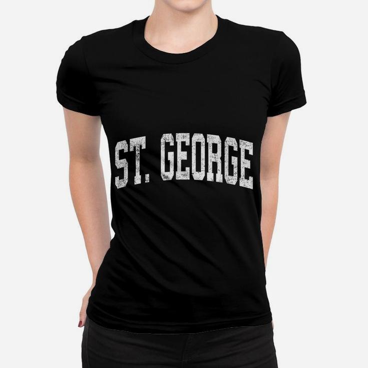 St George Utah Ut Vintage Athletic Sports Design Women T-shirt