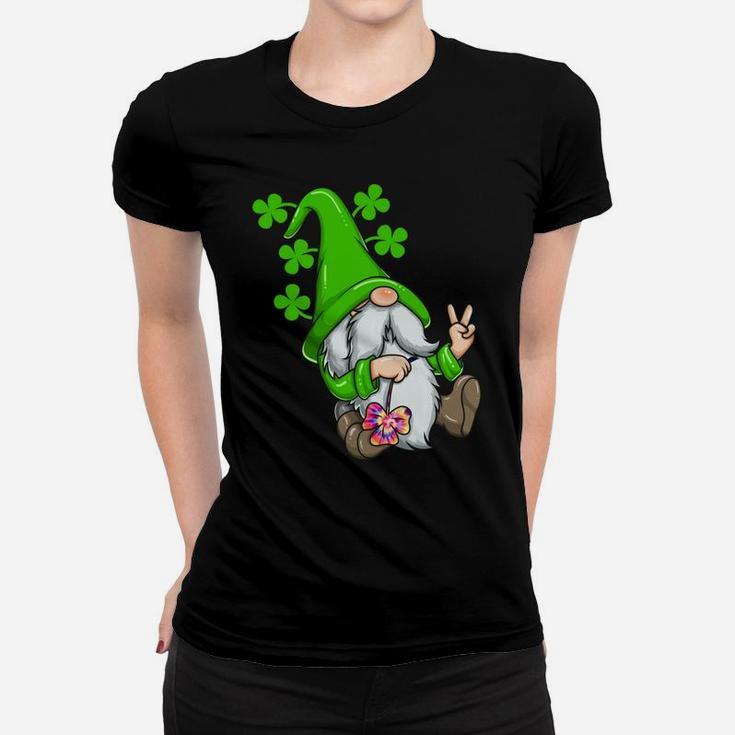 St Patricks Day Hippie Gnome Rainbow Shamrock Clover Gift Women T-shirt