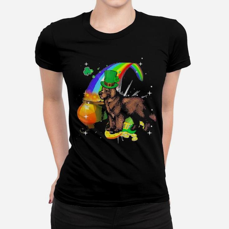 St Patricks Day Newfoundland Dog Irish Women T-shirt