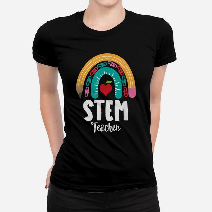 Stem Teacher, Funny Boho Rainbow For Teachers Women T-shirt