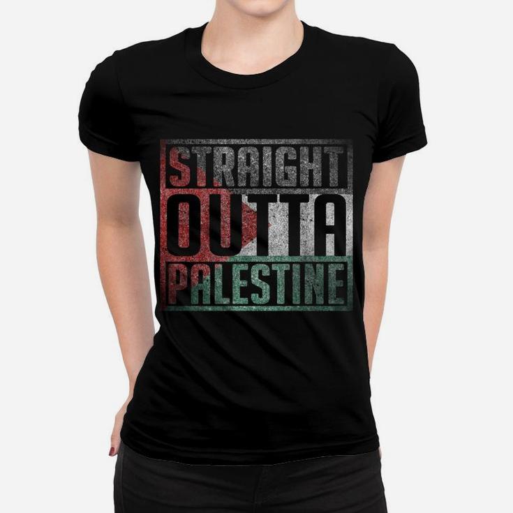 Straight Outta Palestine, Free Palestina, Palestine Flag Women T-shirt