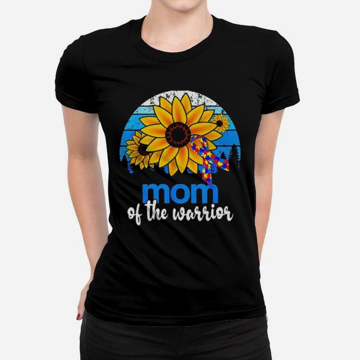 Sunflower Autism Mom Of The Warrior Vintage Women T-shirt