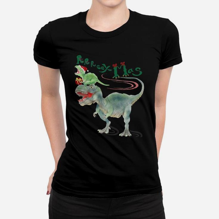 T-Rex And Baby Rex Dinosaur Christmas Xmas Women T-shirt