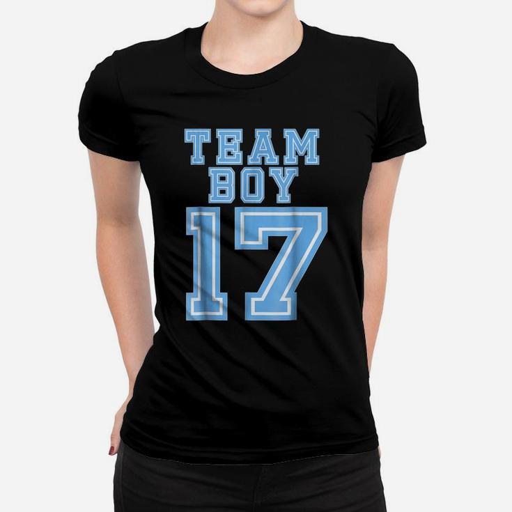 Team Boy 2017 17 Baby Shower Gender Reveal Party Cute Blue Women T-shirt