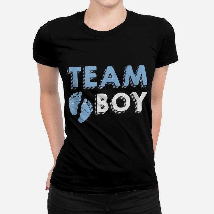 Team Boy Gender Reveal Baby Shower Birth Party Family Gift Women T-shirt
