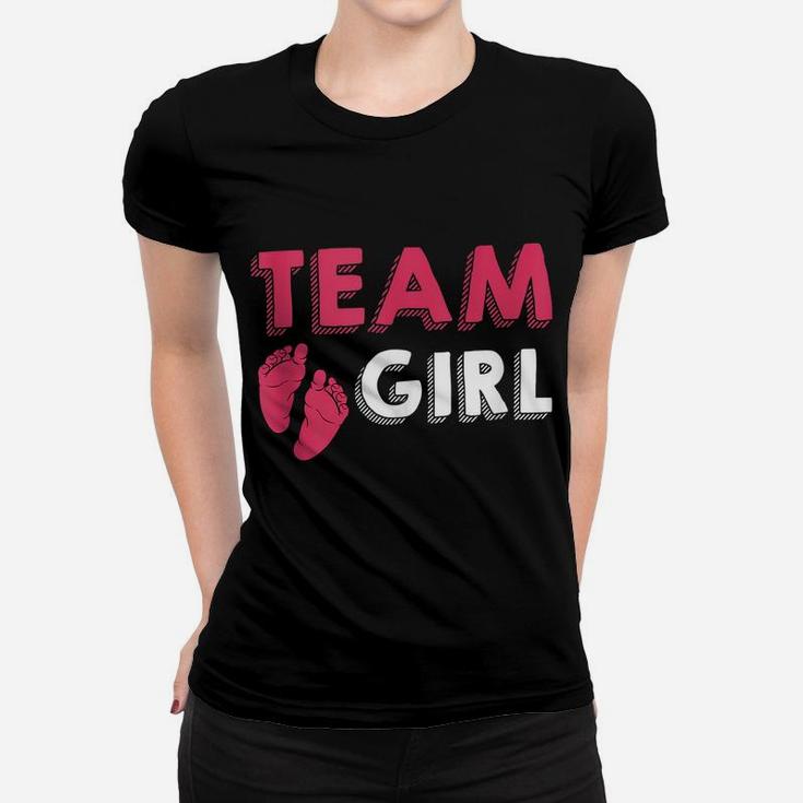 Team Girl Gender Reveal Baby Shower Birth Party Family Gift Women T-shirt