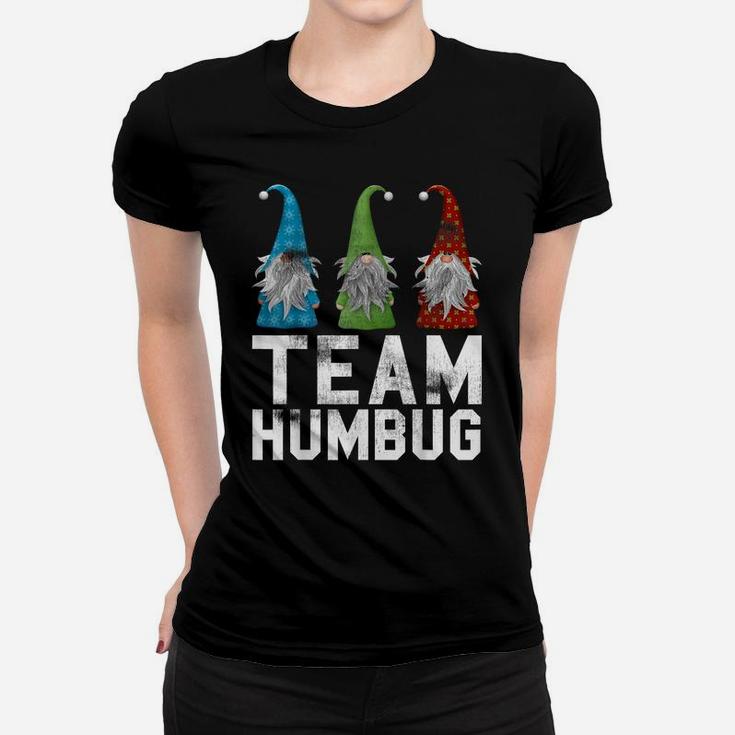 Team Humbug Funny Christmas Santa Vintage Style Gnomes Gift Women T-shirt