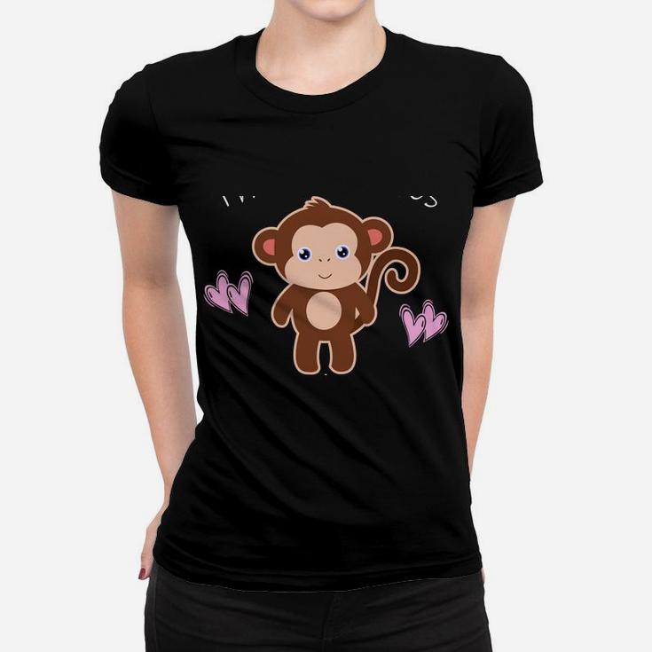 This Girl Loves Monkeys Toddler Kids Tween Cute Monkey Lover Sweatshirt Women T-shirt