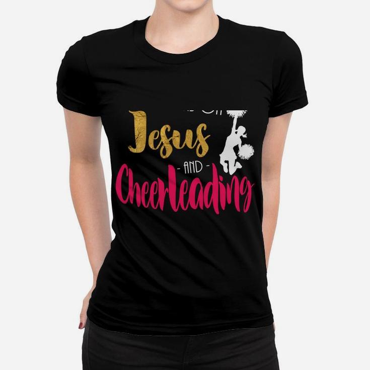 This Girl Runs On Jesus And Cheerleading Cheerleader Gift Women T-shirt