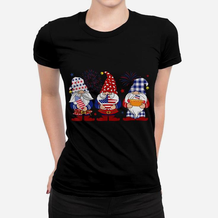 Three Gnomes 4Th Of July Independence Day American Flag Gift Women T-shirt