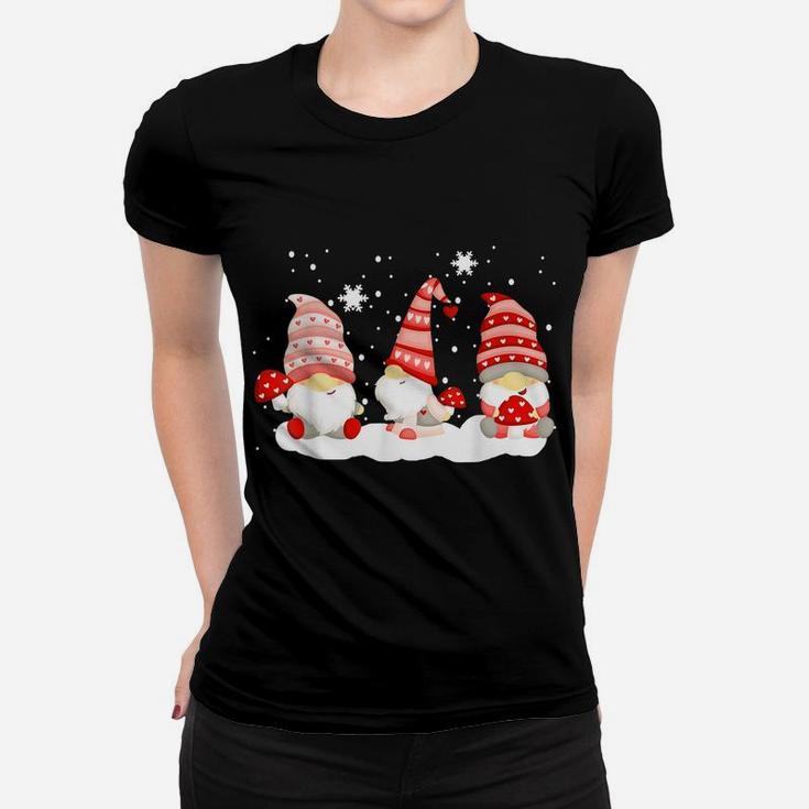 Three Gnomes In Buffalo Plaid Christmas Gift Women T-shirt