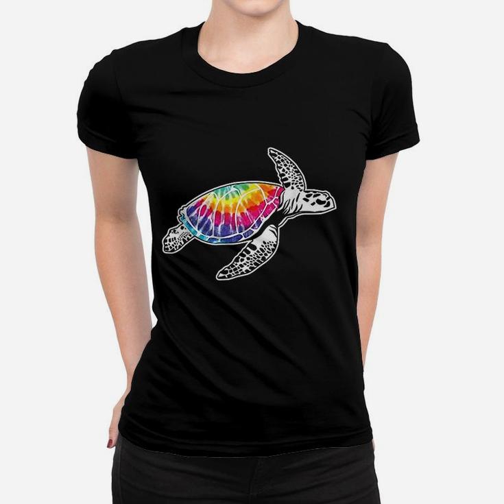 Tie Dye Sea Turtle Lovers Fun Hippie Retro Ocean Life Gift Women T-shirt