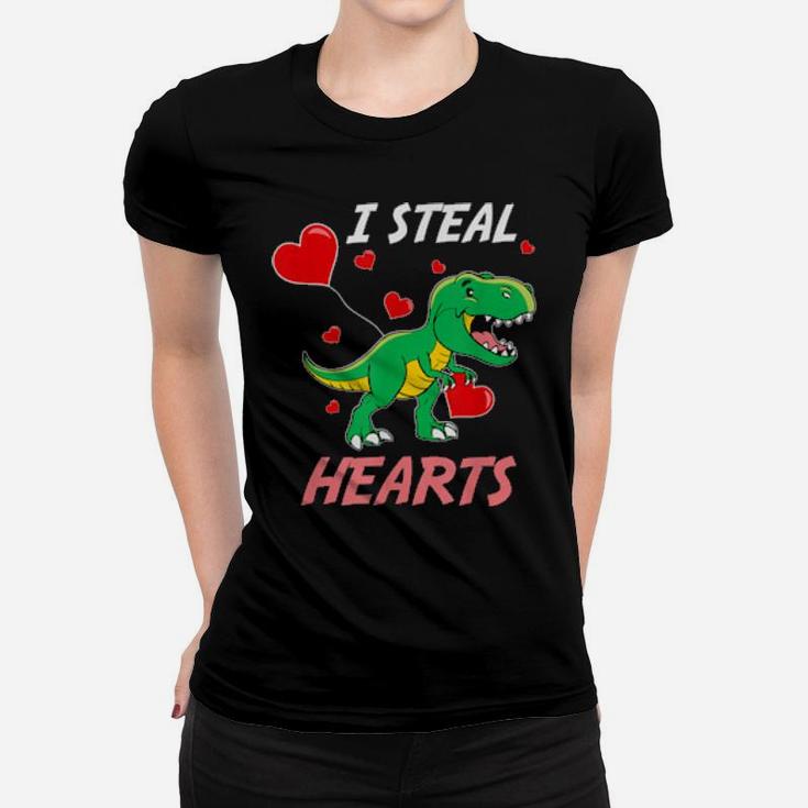 Trex I Steal Hearts Valentines Day Women T-shirt
