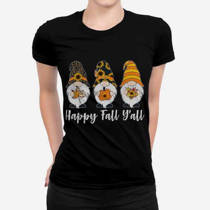 Tu Happy Fall Y'all Gnome Pumpkin Thanksgiving Costume Women T-shirt