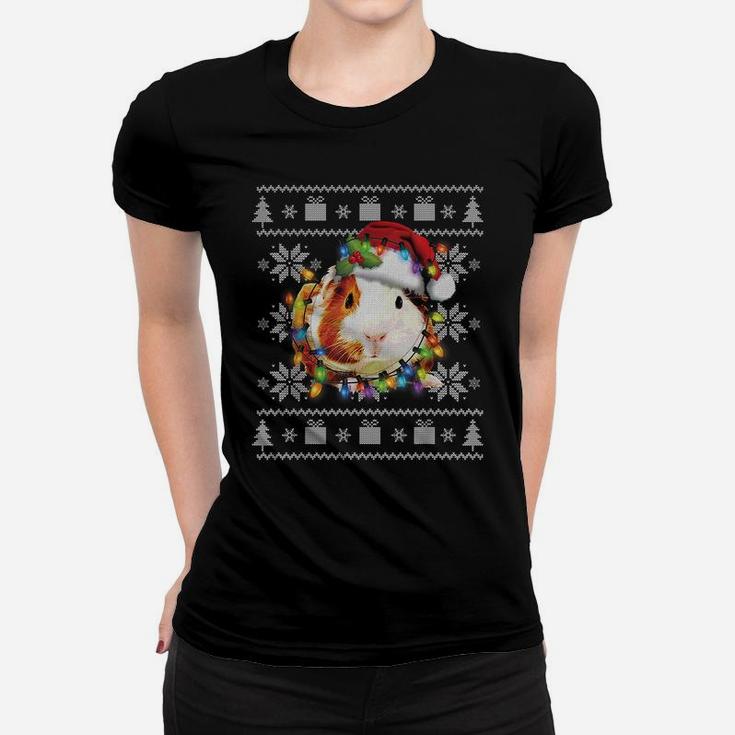Ugly Christmas Guinea Pig Gift Funny Santa Pajama Sweatshirt Women T-shirt