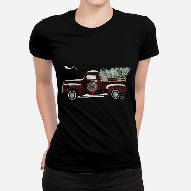 Ugly Sweater Christmas - Snowed Old Retro Christmas Pick Up Women T-shirt