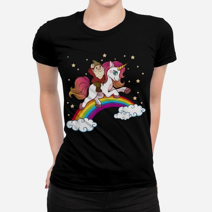 Unicorn Rainbow Gnome Sleeping Dream Star Women T-shirt