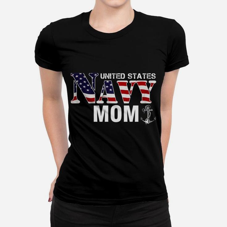 United States Vintage Navy With American Flag For Mom Gift Women T-shirt