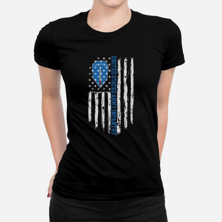 Us Army Infantry "Follow Me" American Flag Women T-shirt