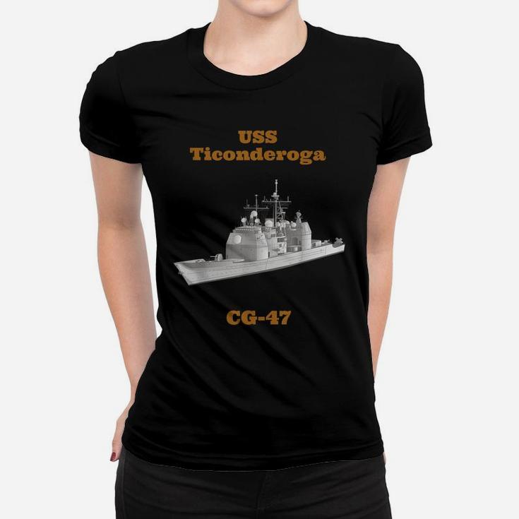 Uss Ticonderoga Cg-47 Navy Sailor Veteran Gift Women T-shirt