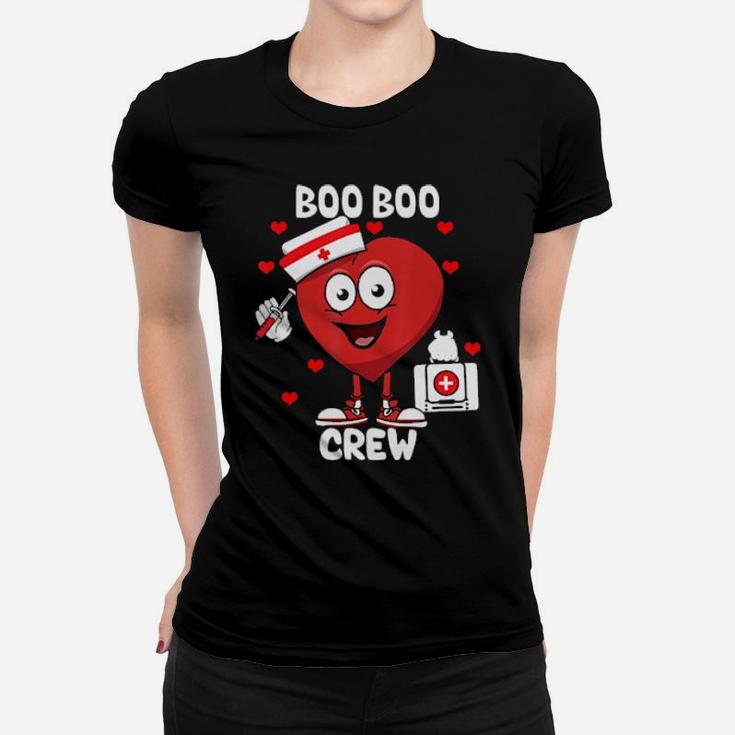 Valentine's Day Boo Boo Crew Nurse Heart Funny For Nurses Women T-shirt