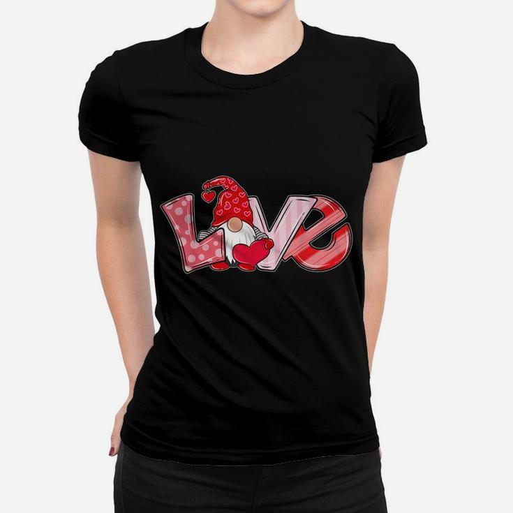 Valentine's Day Gnome Love Funny Gifts Women T-shirt