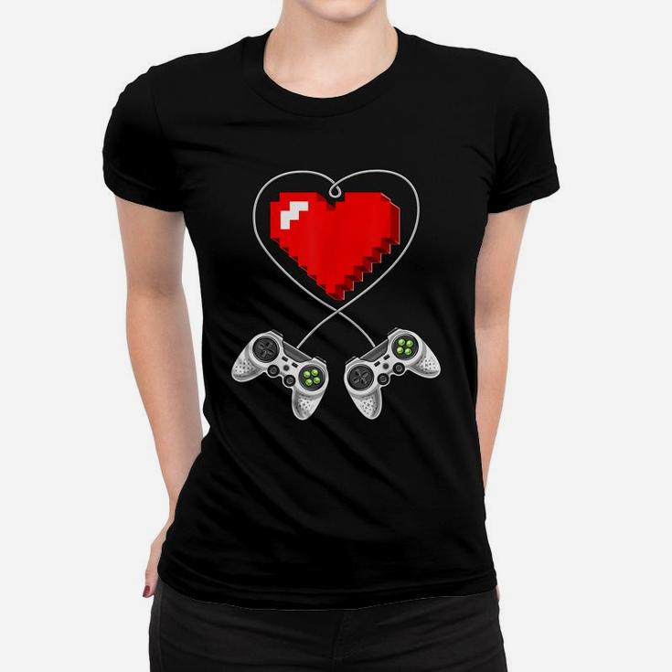 Valentine's Day Video Game Controller Heart Gamer Gift Boys Women T-shirt