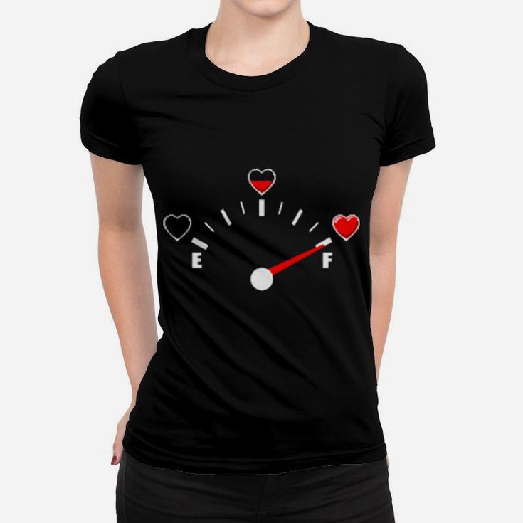 Valentines Pixel Heart Gauge Women T-shirt