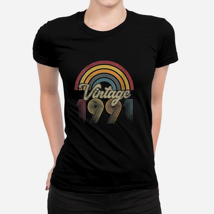 Vintage 1991 30Th Birthday Rainbow Retro Style Classic Women T-shirt