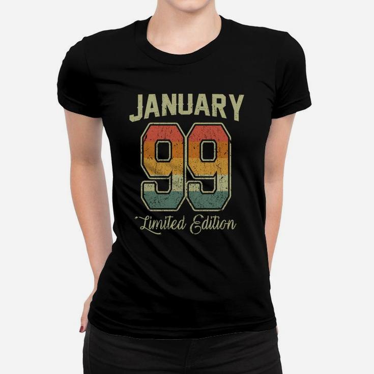 Vintage 22Nd Birthday Gift January 1999 Sports Jersey Women T-shirt