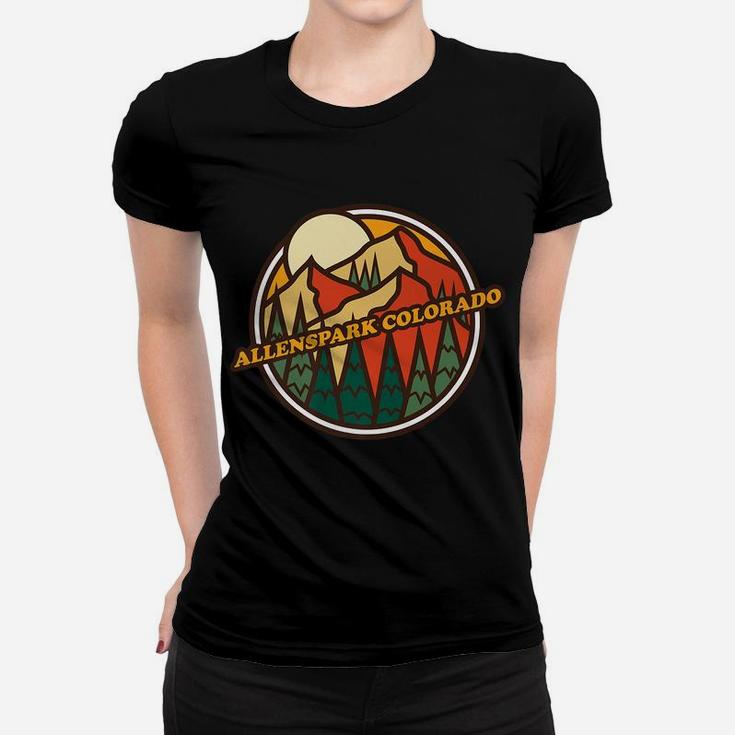 Vintage Allenspark, Colorado Mountain Hiking Souvenir Print Women T-shirt