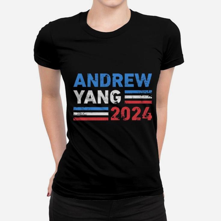 Vintage Andrew Yang 2024 Distressed Retro Yang 2024 Women T-shirt