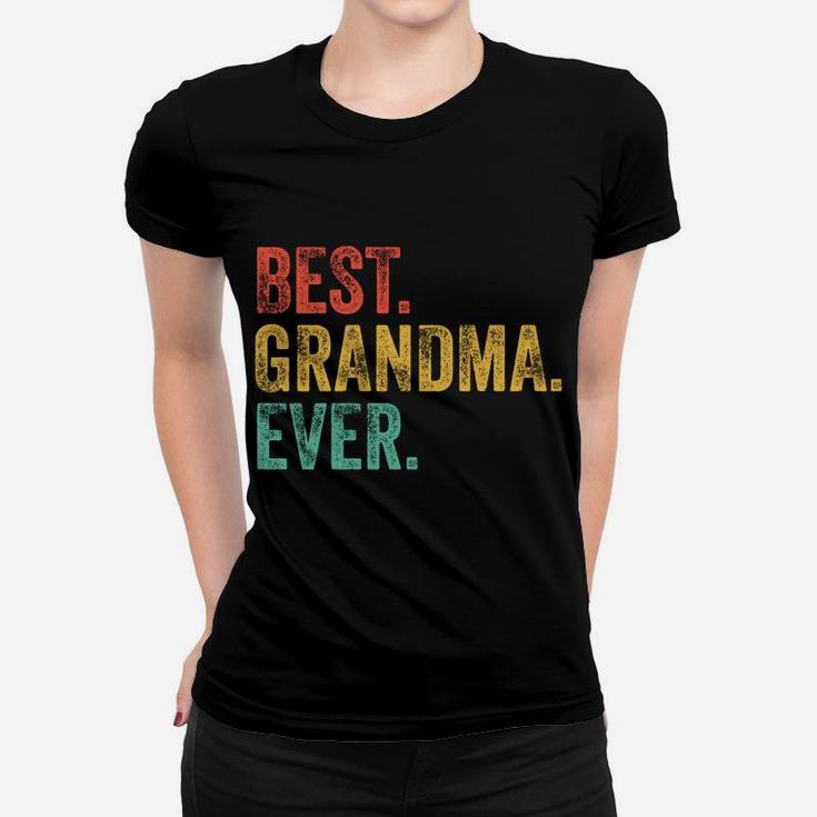 Vintage Best Grandma Ever Retro Mom Mother Distressed Sweatshirt Women T-shirt