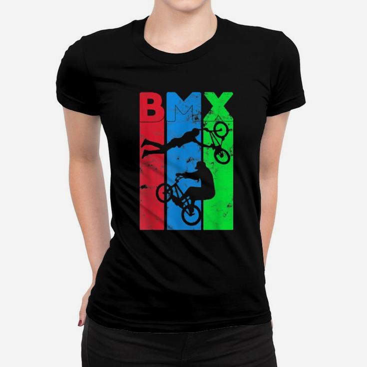 Vintage Bmx Bike Bicycle Racing Stunt Women T-shirt