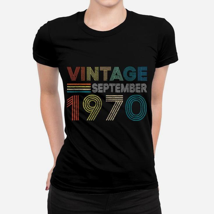 Vintage Born In September 1970 Man Myth Legend 50 Years Old Women T-shirt