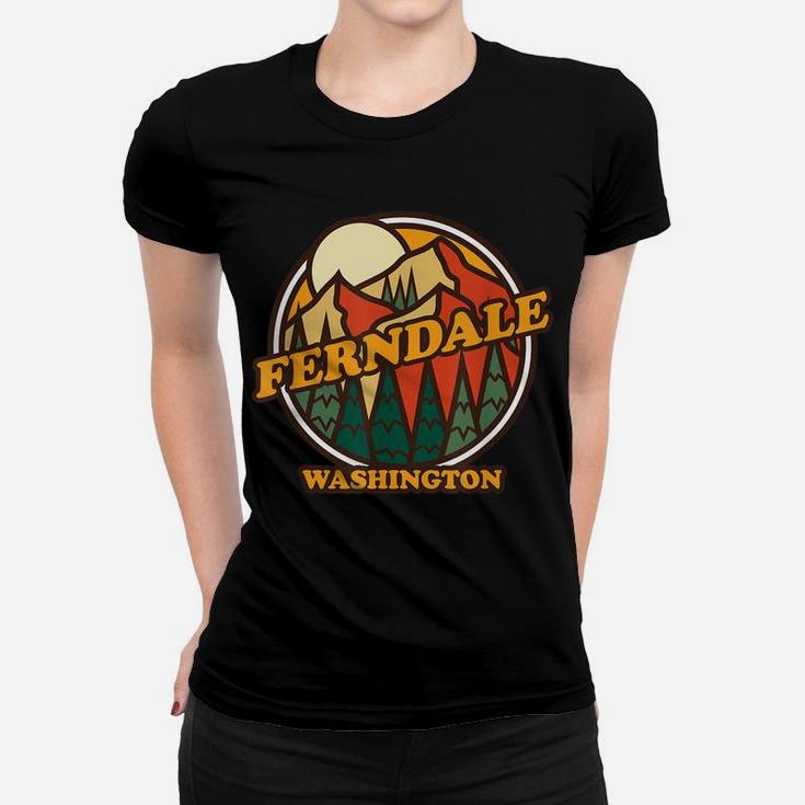 Vintage Ferndale, Washington Mountain Hiking Souvenir Print Women T-shirt