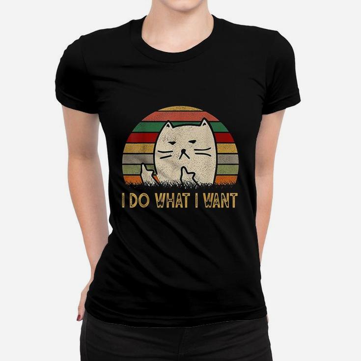 Vintage I Do What I Want Cat Lovers Women T-shirt