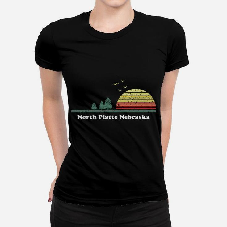 Vintage North Platte, Nebraska Sunset Souvenir Print Women T-shirt
