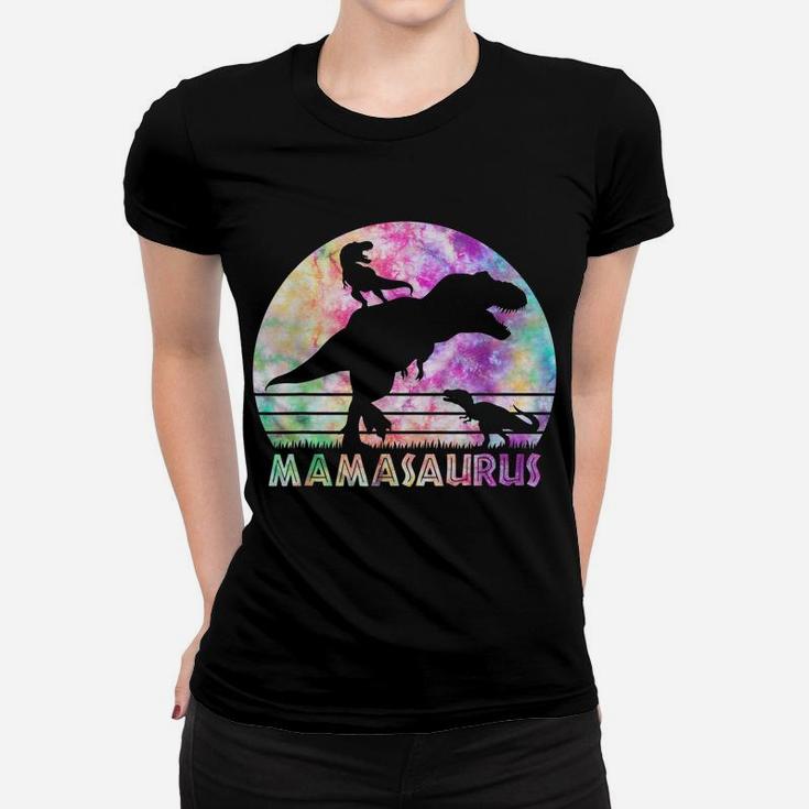 Vintage Retro 2 Kids Mamasaurus Sunset Funny Gift For Mother Women T-shirt