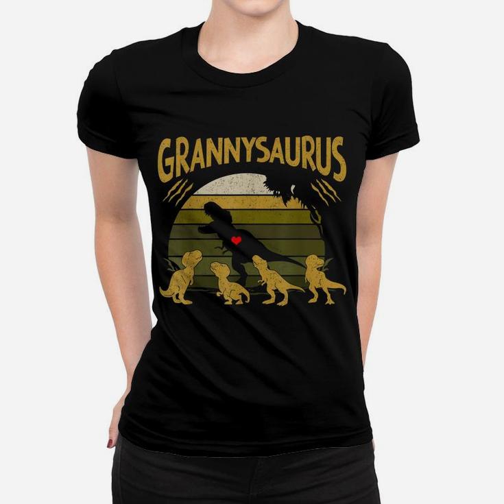 Vintage Retro 4 Kids Grannysaurus Dinosaur Lover Women T-shirt