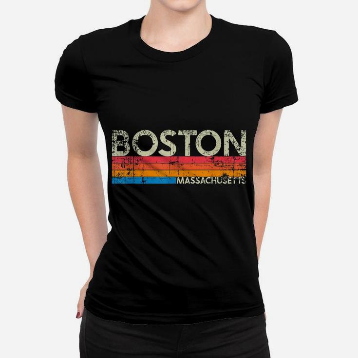 Vintage Retro Boston Massachusetts Distressed Souvenir Gift Women T-shirt