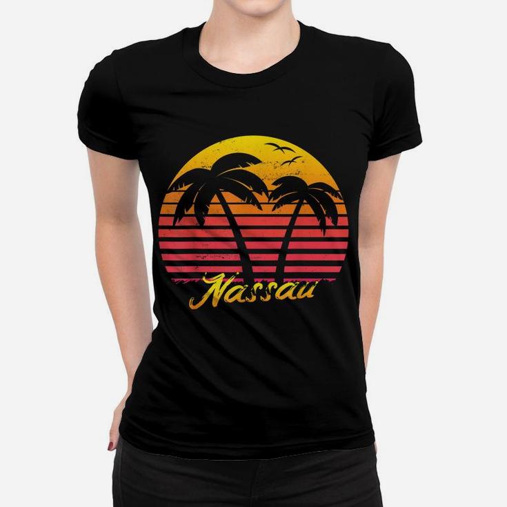 Vintage Retro Summer Vacation Bahamas Nassau Beach Women T-shirt