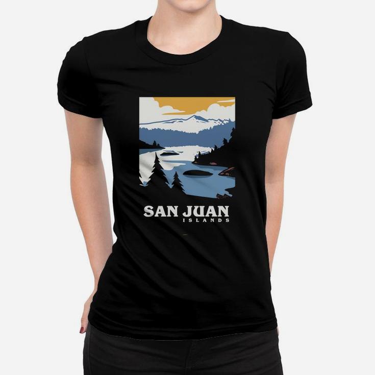 Vintage San Juan Islands, Washington, Wa,Travel Poster Gift Sweatshirt Women T-shirt
